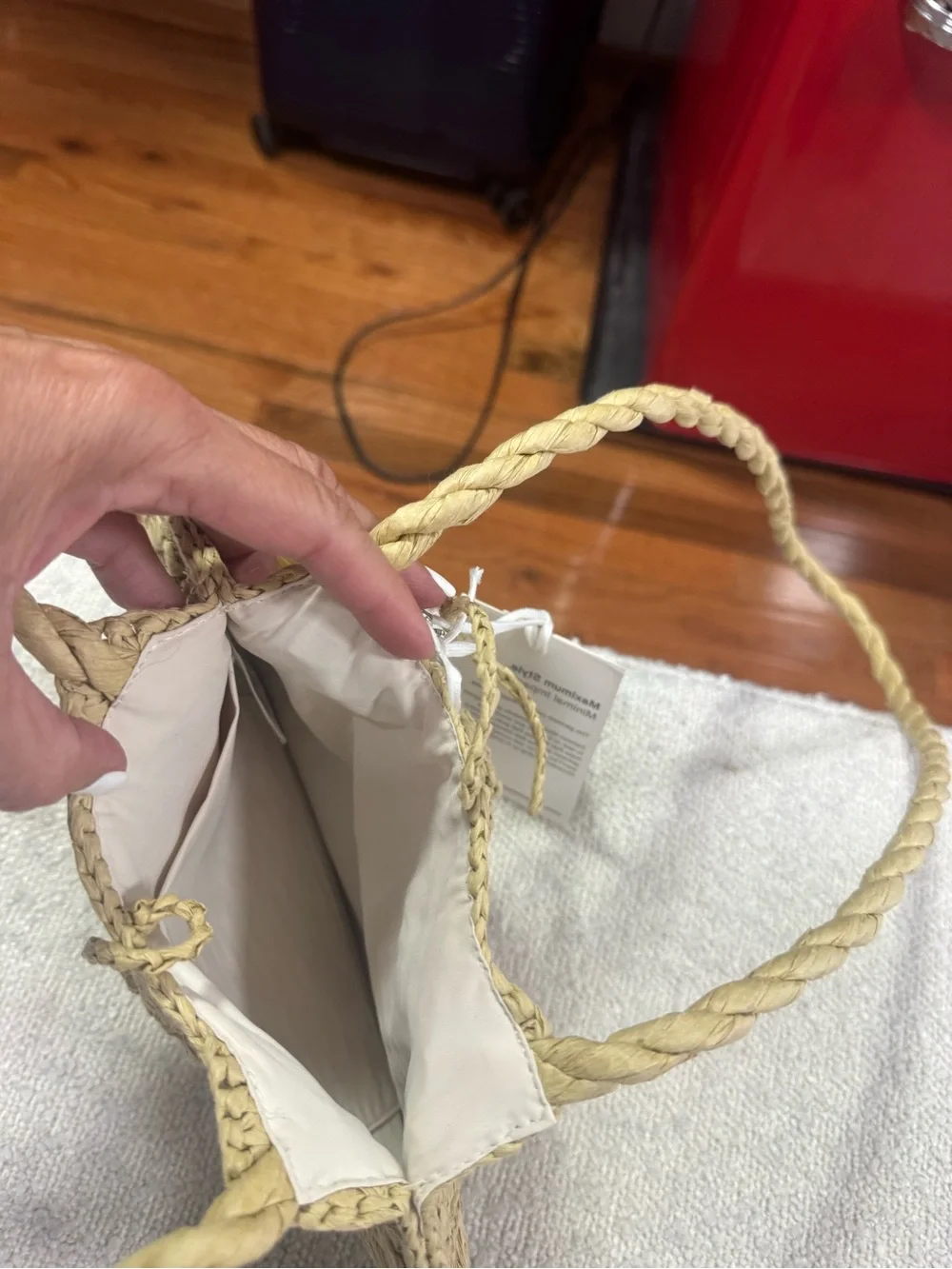 Anthropologie Fish Raffia Tote Bag NWT Woven Beach Purse - Picture 6 of 6